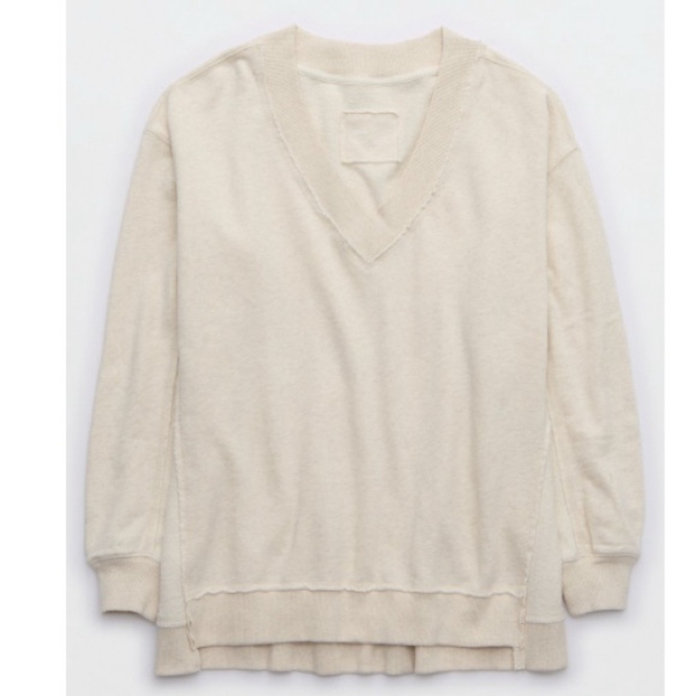 Aerie Vacay Everyday V Neck Sweatshirt XL